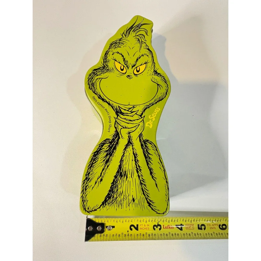 Dr Seuss The Grinch Who Stole Christmas Shaped Metal Storage Tin Green Holiday